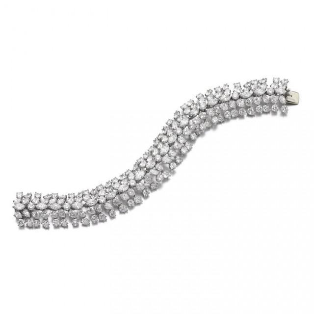 Diamond Bracelet, Harry Winston  Set With Pear-, Marquise-shaped And Brilliant-cut Diamonds, Length Approximately 200mm, Unsigne… 