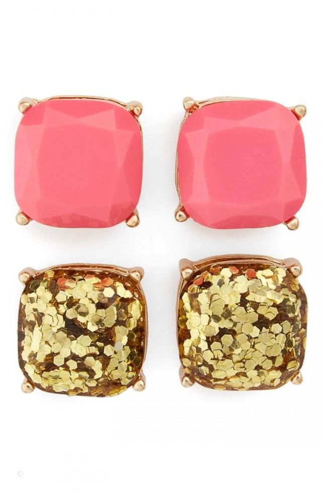 Shiny Faceted Stones In Pink And Gold Glitter Give Any Look A Touch Of Glow In A Classic Four-prong Setting. 
