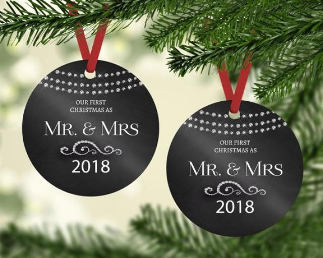 wedding photo - First Christmas Ornament married, Our First Christmas as Mr & Mrs Ornament, Newlywed Gift, Couples wedding gift, Marriage gift for couple