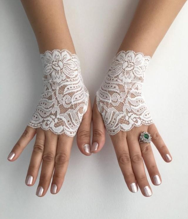 wedding photo - Wedding Gloves, Ivory lace gloves, Handmade gloves, Goth bride glove bridal gloves lace gloves fingerless gloves, Steampunk