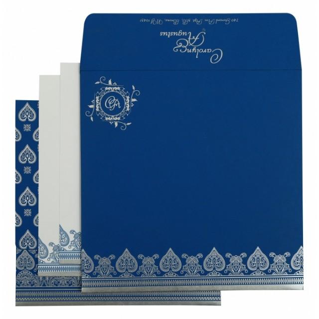 wedding photo - Royal Blue Screen Printing Wedding Invitations