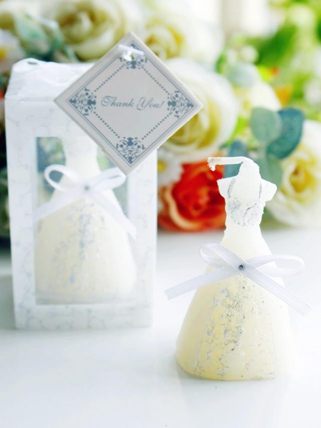 wedding photo - BeterGifts Candle Wedding Favor Bridal Gown Tealight Candle Cake Decorative Essentials