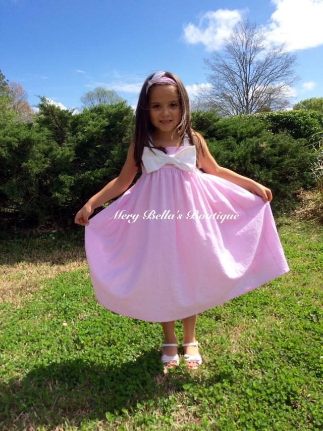 wedding photo - Pink dress,party dress,yellow dress,purple dress,seersucker dress,girl clothing,birthday dress,toddler dress,baby dress,flower girl dress