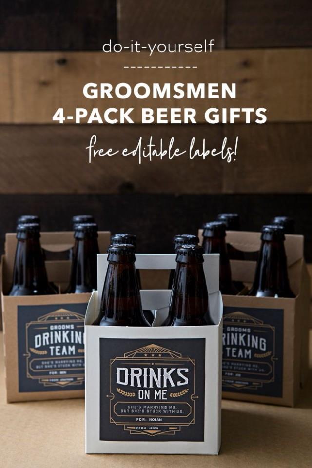Your Groomsmen Will LOVE This DIY 4-Pack Beer Gift!