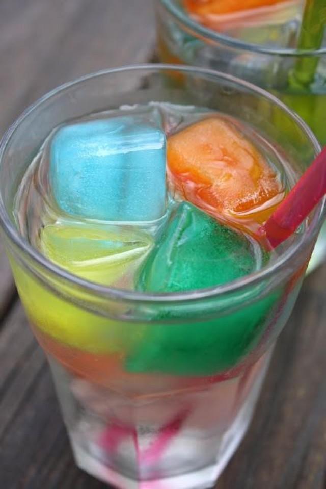Rainbow Ice Cubes Made From Kool Aid! Put Into Sprite For A Fun Summer Drink! Kids Would Love #summer #kids 