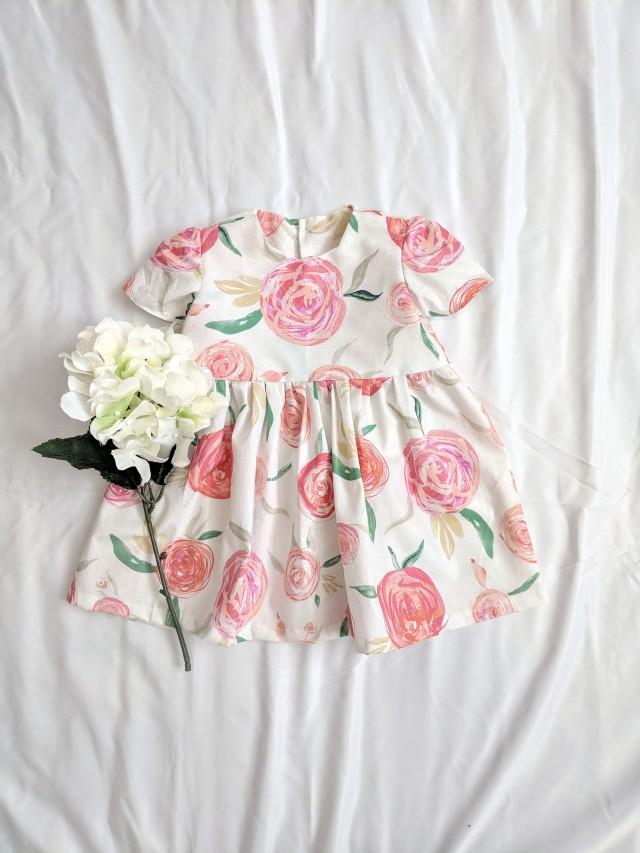 Girls Rose Dress, Girls Floral Dress, Spring Floral Dress, Baby Floral Dress, Toddler Floral Dress, Baby Flower Dress, Girls Summer Dress