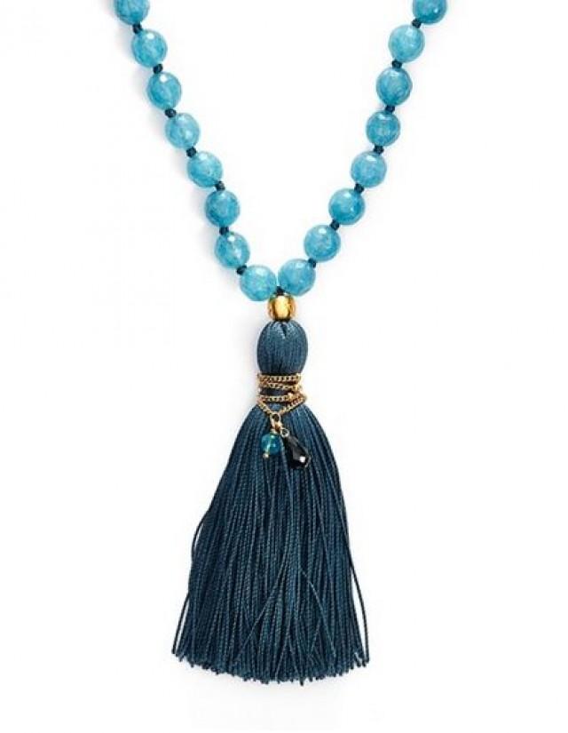 Long Beaded Tassel Necklace / Satya Jewelry 