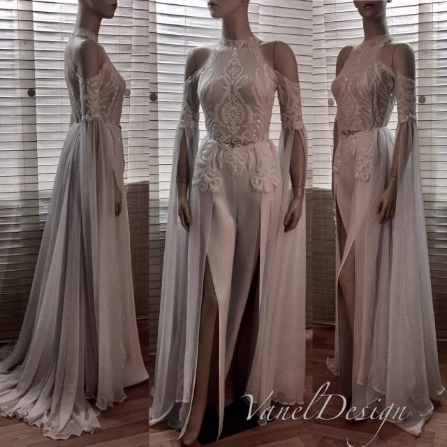 prom jumpsuit with detachable skirt
