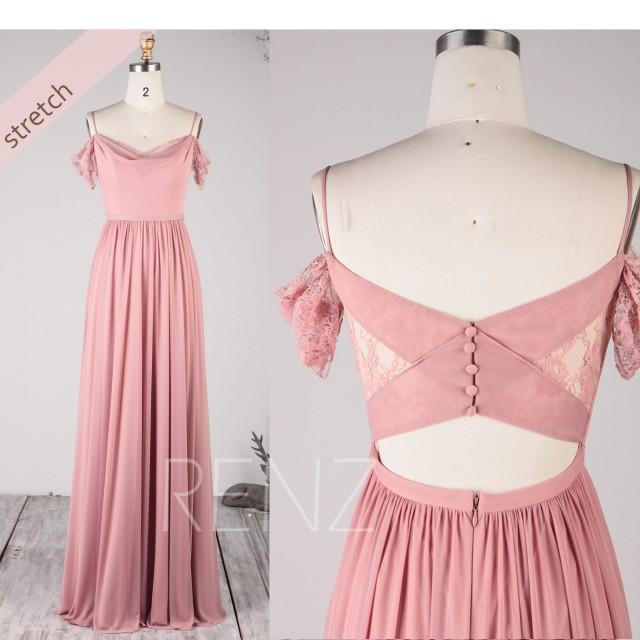 pink cold shoulder bridesmaid dress