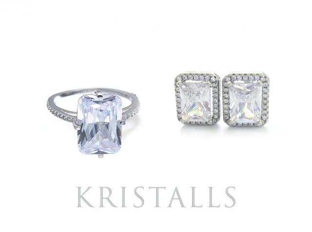 wedding photo - Clear Crystal Zirconia Jewelry Set