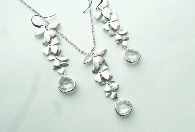 wedding photo - Bridal Silver Jewelry Set