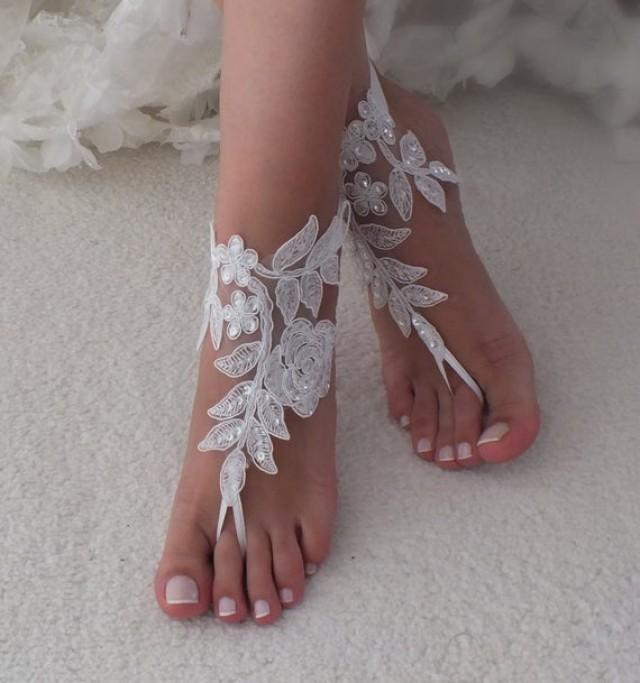 wedding photo - 12 Color lace barefoot sandals wedding barefoot Flexible wrist lace sandals Beach wedding barefoot sandals Wedding sandals Bridal Gift