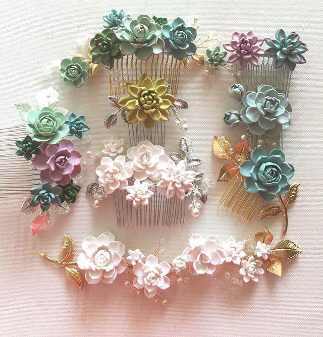 wedding photo - New Succulent Headpieces 2020, will be available in our web shop on Saturday link in bio. @morningheirloom #morningheirloom #morningheirloomjewelry #morningheirloomheadpiece #morningheirloomsucculent . . . . . . . . #succulenthaircomb #succulentlove #succ