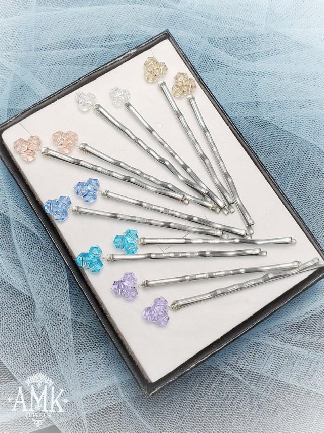 wedding photo - Crystal bridal hair pins, set of hair pins