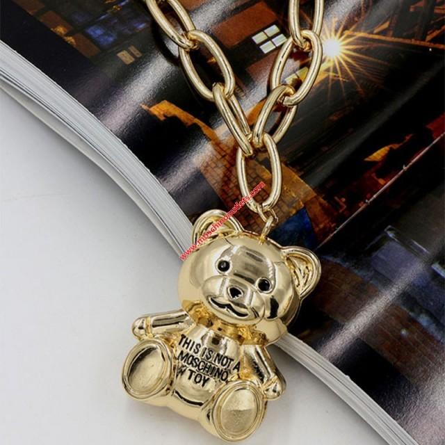 wedding photo - Moschino Teddy Bear Chain Necklace Gold