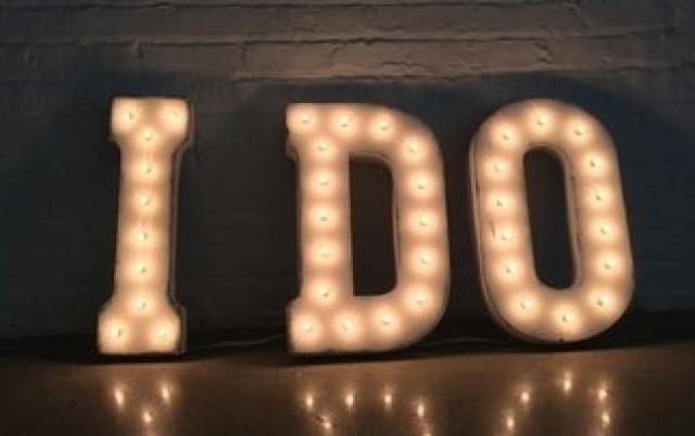 wedding photo - I Do Marquee Letters / Lights