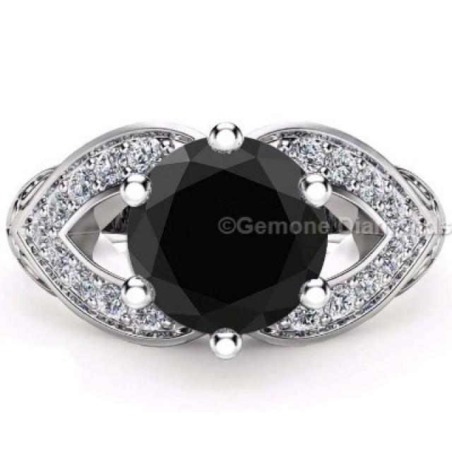 wedding photo - 3.05 Ct Black Diamond Halo Ring Online 