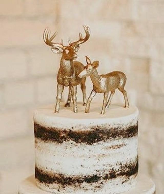 Modern Topper / Barn Wedding Cake Topper / Deer Cake Topper / Wedding Cake Topper / Rustic White Tail Deer Cake Topper / Nature Cake Topper