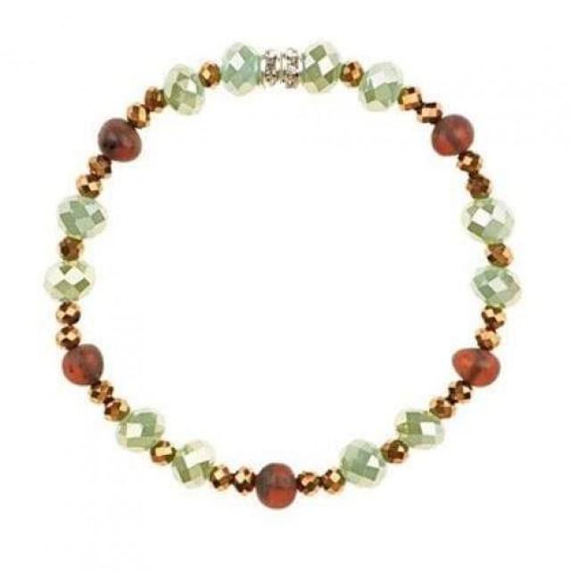 wedding photo - Amber bracelet with raw amber beads