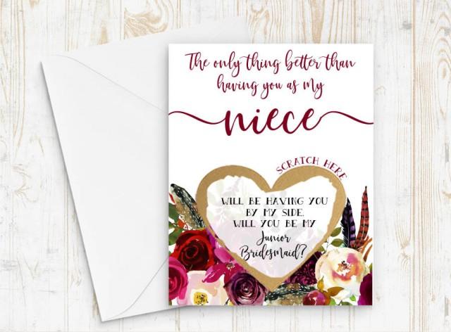 Junior Bridesmaid Proposal for Niece - Scratch off junior bridesmaid card - Only thing better than having you - will you be my jr bridesmaid