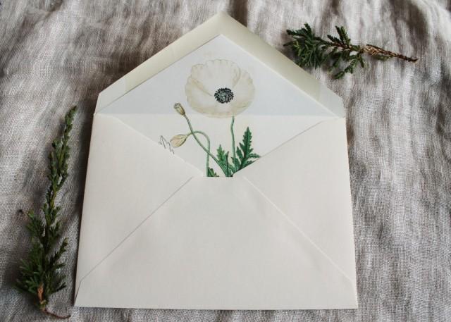 White Poppy Envelope Liners 