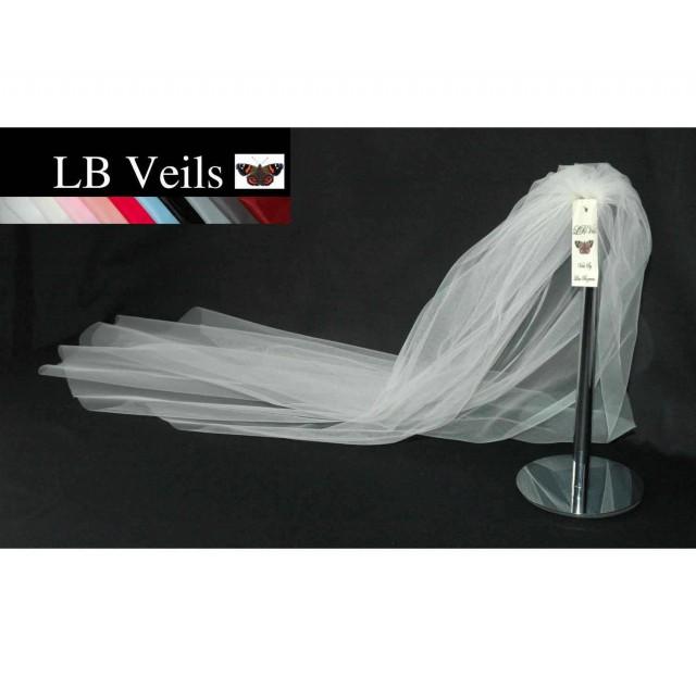 White Veil, Wedding Veil, Plain Veil, 1 Single Tier,  Elbow Length, Short, Long, Veil, Fingertip, Chapel, Cathedral, LB Veils LBV162 UK