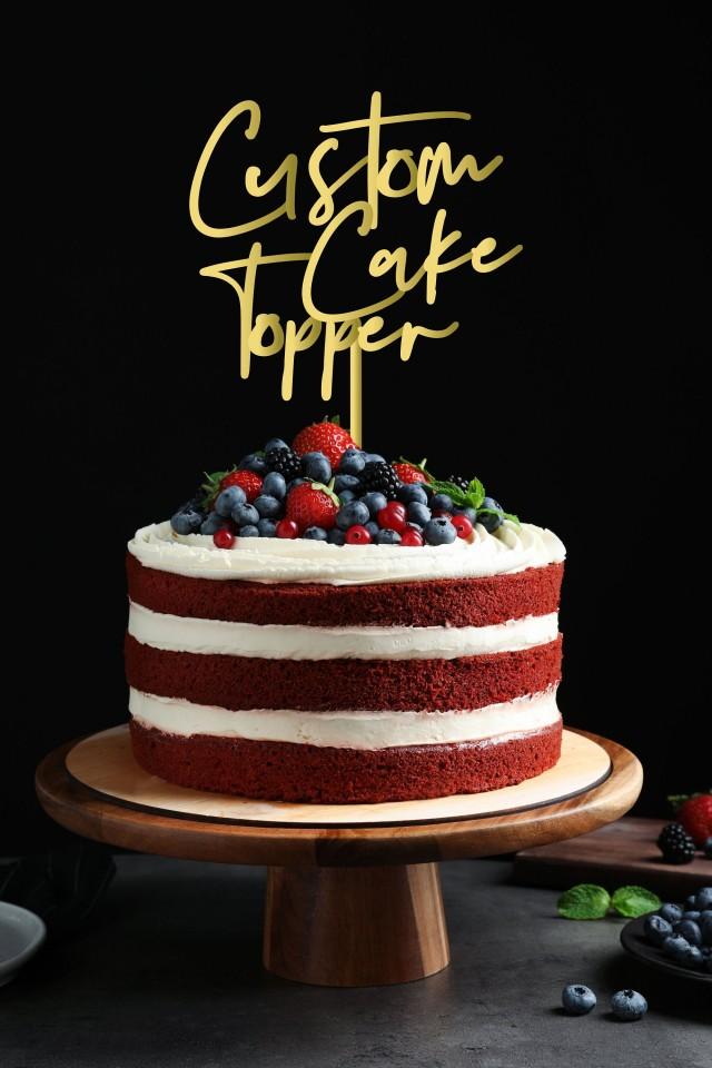 Custom Text Cake Topper, Custom Cake topper,Personalized Cake Topper, Wedding Cake Topper,Birthday Cake Topper,Name Cake Topper,Ready in 24H