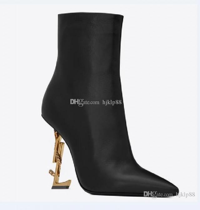 New Spring Fall Black Real Leather Wedding Bridal Shoes OPYUM Snake Heels Pointed Toe Letters High Heels Pumps Ladies Boots Designer DHgate Bridal Red Shoes Bridal Shoes Auckland From Hjklp88, $88.63