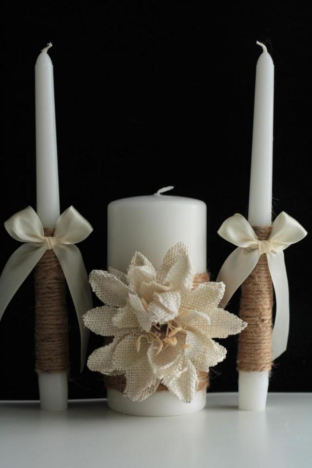 wedding photo - Rustic Unity Candle Set