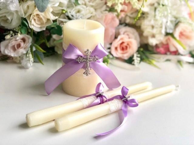 wedding photo - Violet Unity Candle Set
