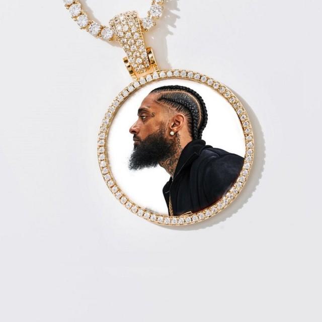 wedding photo - 925 Silver Photo size 20/25/30mm Customize Memory Pendant/Hip Hop/Gifts for Him/for Her/Custom hand made Picture pendent(Free Regular chain)