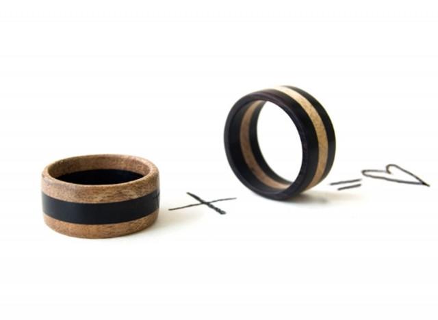 wedding photo - Wood wedding rings, wood ring, wooden ring set