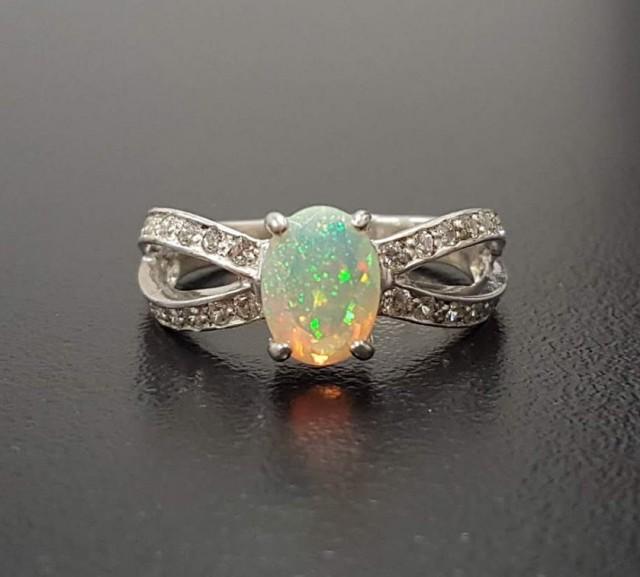 wedding photo - Opal Ring, Natural Opal Ring, Opal Engagement Ring, Ethiopian Opal, Natural Opal, Unique Opal Ring, Vintage Rings, Antique Opal, Fire Opal