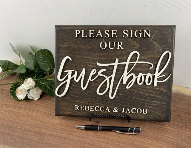 wedding photo - Please Sign our Guestbook Wood Sign 