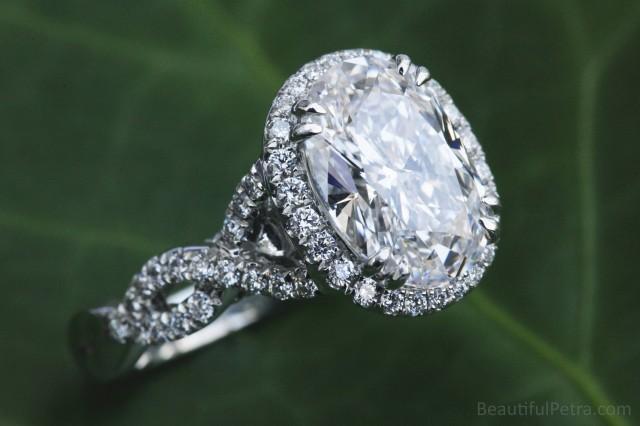FANCY - BeautifulPetra.com - GIA Certified - Oval Halo Diamond Engagement Ring - Platinum - Luxury - Bph034