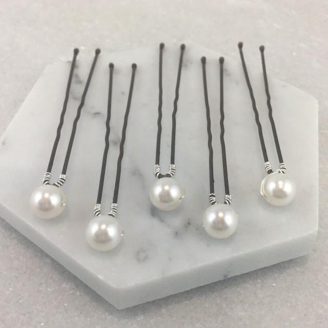 Set of 5 Pearl Hair Pins 