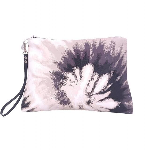 HALSEY TIE DYE blush large Nappa leather clutch pouch bag printed textured zippered purse