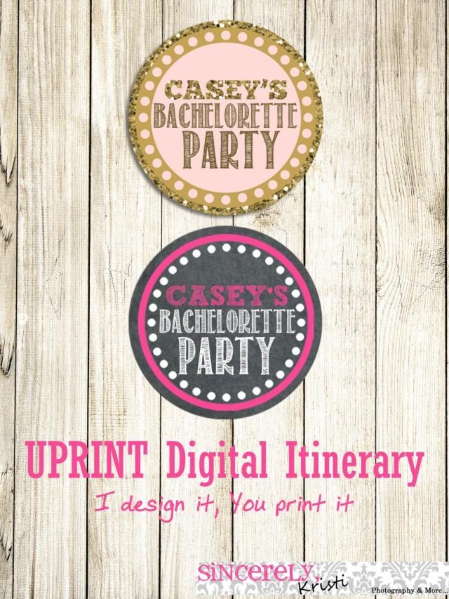 Printable / Bachelorette Party Envelope Seals or Stickers / &quot;Pink Gold&quot; or &quot;Pink Chalkboard&quot; collection