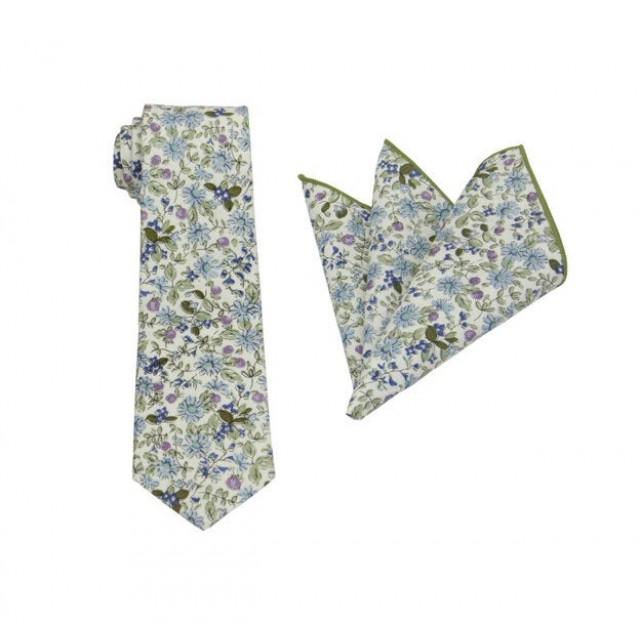 Sage Green Tie. Sage Floral Tie. Dusty Sage Ties for Men. Davids Bridal Dust Sage Tie. Dusty Sage  Green Floral Tie Pocket Square.