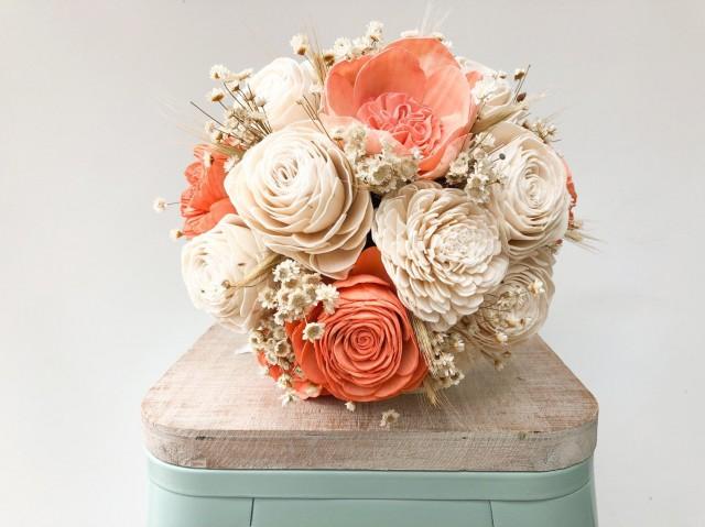Coral Star Collection- Wood Flower Bouquet Coral Bouquet Sola Wood Flower Bouquet Customizable