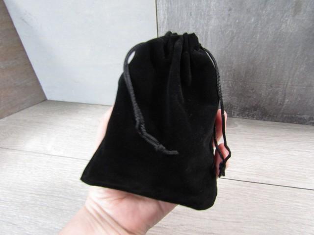 Black Felt Gift Gemstone Pouch 4.8 x 5.9 Inches Q50
