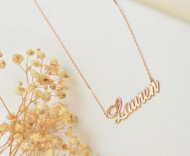 Personalised 18K Gold & 18K Rose Gold Plated Silver Necklace / Gift for Loves wife / Valentine&#39;s Day Gift / Mother&#39;s days gift / Wedding /