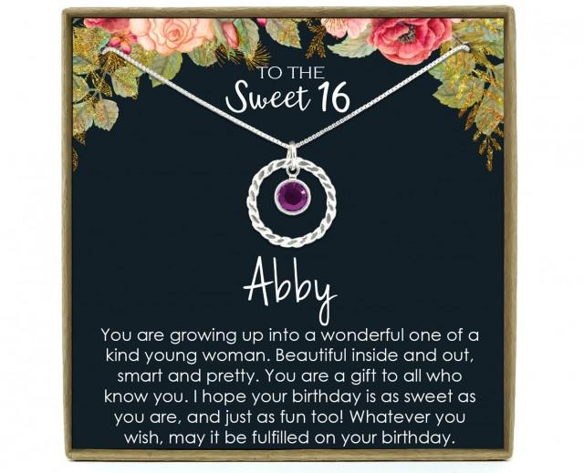 Sweet 16 gift, 16th birthday gift girl necklace, sweet 16 necklace, gift for 16 year old girl