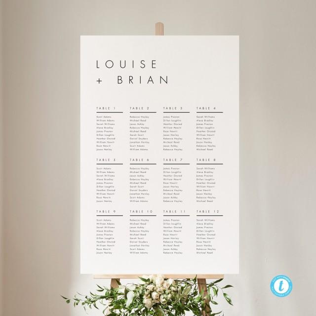 Minimalist Seating Chart Sign Template Download Modern Seating Template Wedding Seating Printable Seating Plan Seating Sign Templett 21