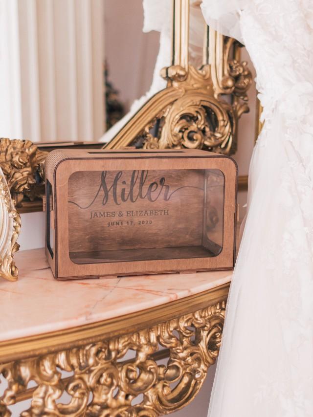 Custom Wedding Card Box, Rustic Wedding Decor, Boho Wedding Post Box, Wedding Money Box, Wood and Acrylic Card Box