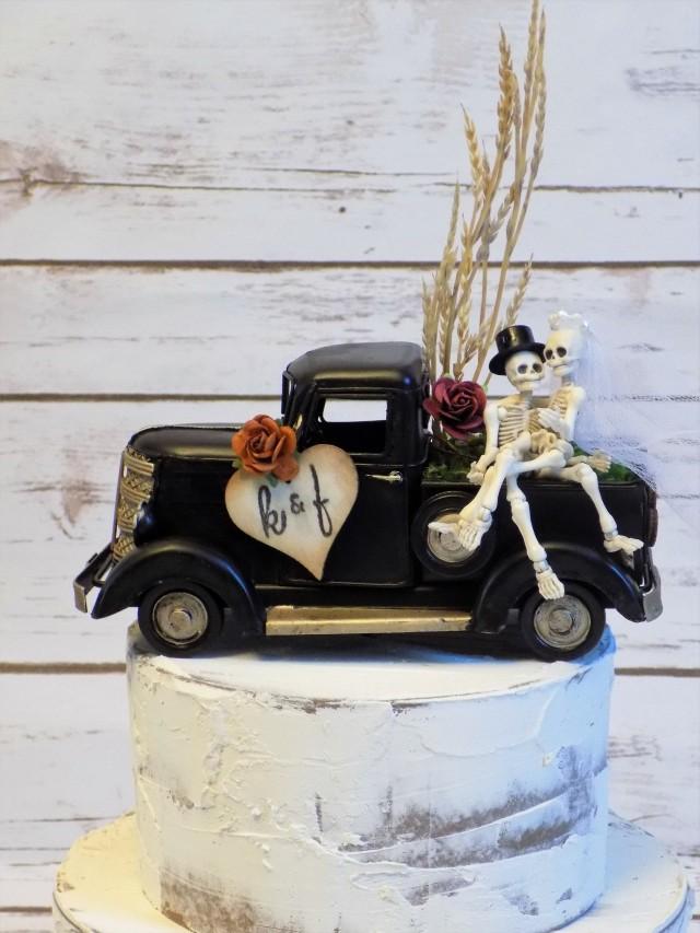Personalized Skeleton Wedding Cake Topper 