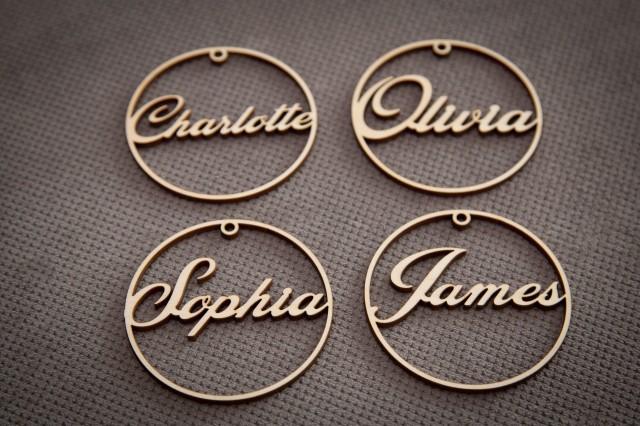 Wedding place card, laser cut names. Wedding place names, table name cards.