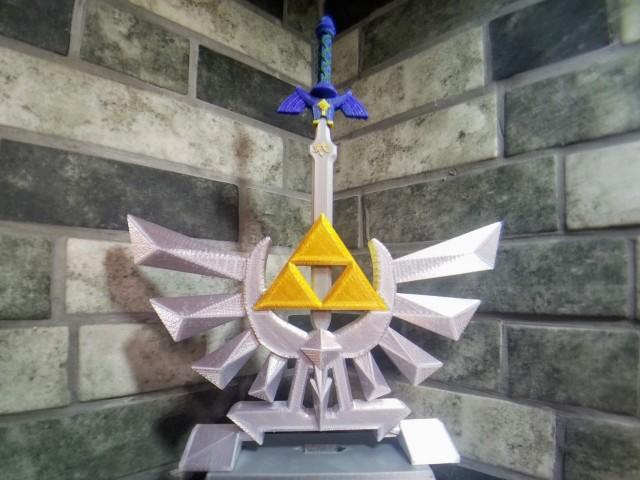 3D Printed - Zelda Hyrule Crest with Master Sword (Buy any 2 items get 15% off total!)