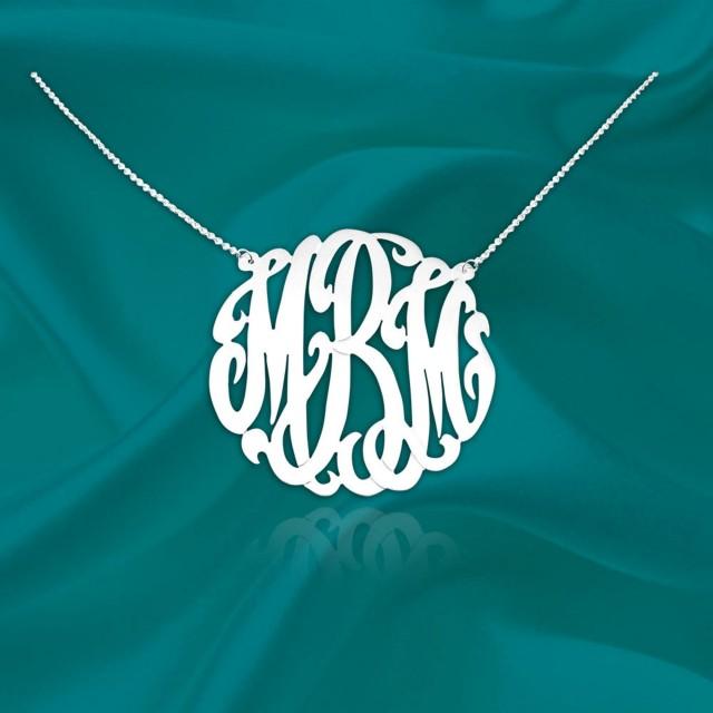 Original Monogram Necklace - Sterling Silver Initial Necklace - Personalized Monogram Necklace - Monogrammed Gifts for her - Made in USA