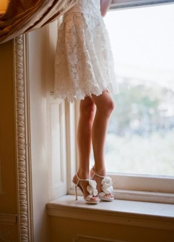 wedding photo - Белый Свадебная обувь